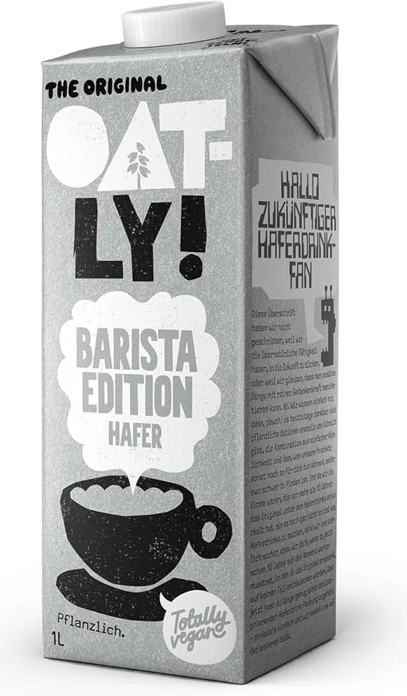 Eine Packung Oatly Barista Edition Hafermilch